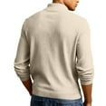 thumbnail image 4 of Fgvctg Sweatshirts for Men Fashion Stand Collar Corduroy Sweatshirts Quarter Zip Oversized Pullover Shirt Long Sleeve Casual Spring Top Khaki S, 4 of 5