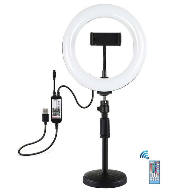 Anillo de luz RGBW de superficie curva de 7,9 pulgadas Control remoto regulable
