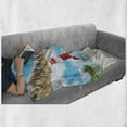 thumbnail image 6 of Christmas Soft Flannel Fleece Throw Blanket, Sock on the Palm Tree on Tropical Sandy Beach Island Maldives Design, Cozy Plush for Indoor and Outdoor Use, 70" x 90", Multicolor, by Ambesonne, 6 of 6