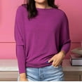 thumbnail image 2 of Women's Long Sleeve Color Block Knitted Crewneck Sweater - Relaxed Fit, Drop Shoulder, Casual Pullover Tops, 2 of 4