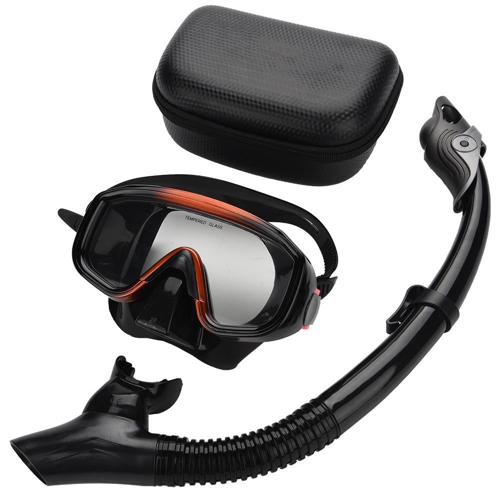 Peahefy Adult Snorkeling Mask diving Mask yonsub Diving Goggles Snorkeling Scuba Underwater Swimming Glasses Snorkel Set Black