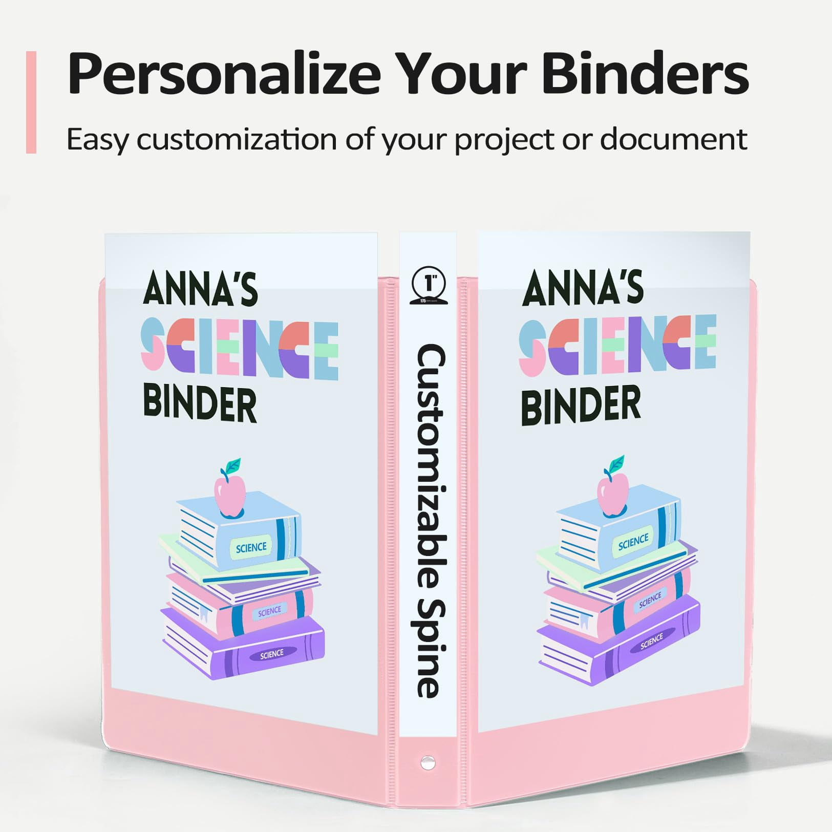 1.5 Inch Binder 3 Ring View Binder 325 Sheets of Letter Size 8.5 x 11'' Paper for School, Office, 4 Pack, School Supplies Organizer with Pockets Notebook Binders