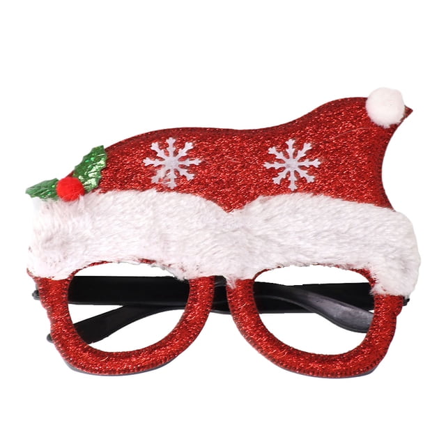 Moyic Gafas decorativas novedosas para fiesta de Navidad, suministros para fiestas, adornos navideños, gafas de Navidad Kits de decoración para fiestas multicolor rojo ingles