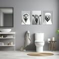 thumbnail image 2 of ZHONGYUTONG Bathroom Animal Wall Art 3 Pieces Cute Otter Highland Cow Bear Wearing Bathrobe Funny Poster Black White Canvas Prints for Toilet Restroom Framed (11.00" x 14.00" x 3PCS), 2 of 7
