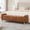 Caramel, variant on S-HOME 63.4 Inches Long Modern Upholstered End of Bed Bench in Teddy Fabric with Flip-Top Storage Compartment and Armrests, Solid Wood Legs, for Bedroom or Entryway, Wheat