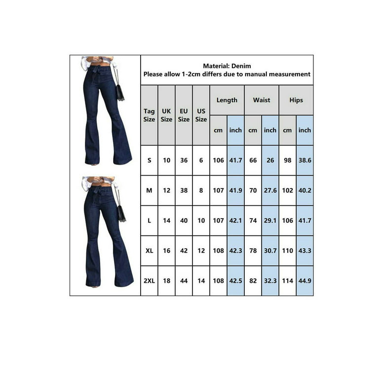 Size 14 Long Pants for Women Women's Jeans Micro Flare Pants