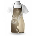 thumbnail image 3 of Bridal Shower Apron Bride Party Wedding Dress Romantic Letterings Design Print, Unisex Kitchen Bib Apron with Adjustable Neck for Cooking Baking Gardening, Grey White and Pale Brown, by Ambesonne, 3 of 3