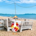 thumbnail image 6 of Summer Porch Goose Outfits for Plastic Goose 23/17'' Lawn Patio Statue Clothes Straw Hat and Hawaiian Lei Costume 23inch Porch Goose Accessories for Luau Party Outdoor Garden Yard Decor (Colorful), 6 of 7