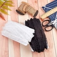 thumbnail image 7 of 1Card 11Yard 10m Black Fabric Lace Trim Stretch Elastic Double Ruffle Lace Ribbon 1 inches 28mm Wide for SewingDress Decoration and Gift Wrapping, 7 of 7