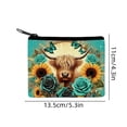 thumbnail image 3 of shyuyusa Highland Cow Pattern Coin Pouch Polyester Card Holder Simple Square Organizer for Small Personal Items, 3 of 6