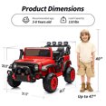 thumbnail image 3 of Hikiddo 2-Seater Ride on Car Truck, 24V 4WD Ride on Toy Electric Car for Kids Boys w/Remote, Bluetooth - Red, 3 of 10