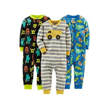 Simple Joys by Carter's Baby Boys' 3-Pack Snug Fit Footless Cotton Pajamas