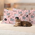 thumbnail image 3 of Pink Halloween Outdoor Waterproof Pillow Covers, Cat Bat Ghost Pumpkins Decorative Rectangle Throw Pillowcase Sofa Cushion Sham for Patio/Couch/Chair, 20"x12" 2 Pack, 3 of 8