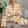 thumbnail image 6 of Fotbe Hot Dog Pattern Long Sleeve Pajama Set for Women,Sleepwear Set,2-piece Loungewear Set,Soft PJs Comfy Nightwear with Pockets -Medium, 6 of 7