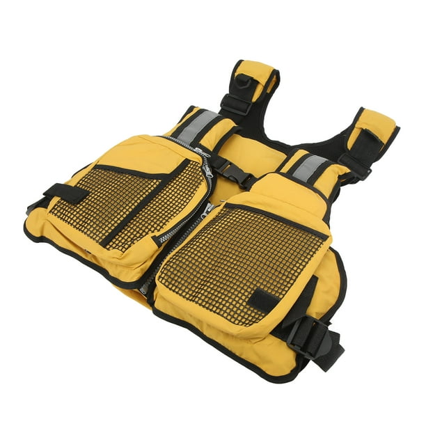 Fishing Vest, Yellow Breathable Fishing Life Jacket Adjustable For Fly  Fishing