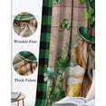 thumbnail image 3 of St Patricks Day Kitchen Curtains Watercolor Dogs Green Shamrock Wood Grain Cafe Short Curtains for Bathroom Blackout Window Curtain Small Window Treatment Drapes for Bedroom Living Room 52"x45"x2, 3 of 9