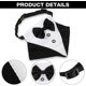 thumbnail image 3 of Pañuelo formal para perro estilo esmoquin, pañuelo para perro para bodas, collar para perro con pajarita y corbata, diseños ajustables, pajarita negra para perro, bufanda ajustable (negra), 3 of 5