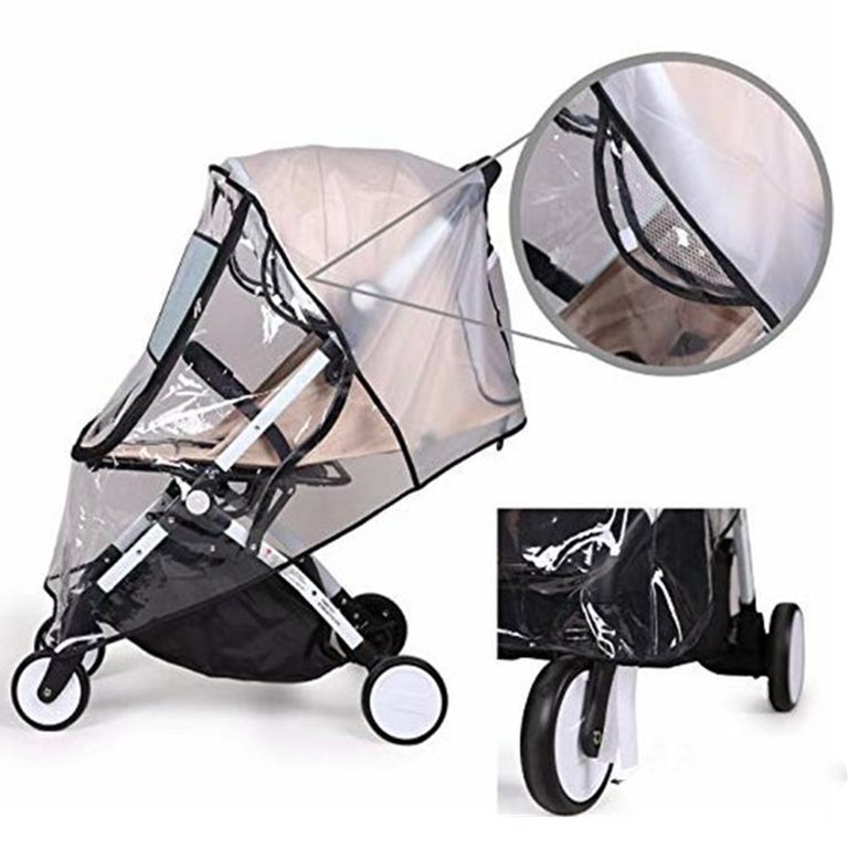  Clear Stroller Rain Cover, Universal Travel Weather Shield  Breathable Baby Stroller Rain Cover for Windproof, Waterproof, Protect from  Sun Dust Snow : Baby