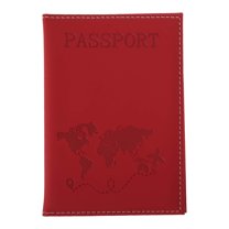 Unique Bargains 1 Pc Passport Holder Print Portable Passport Sleeve Red