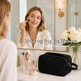 thumbnail image 4 of Travel Toiletry Bag Hanging Dopp Kit for Men, Makeup Bags for Women Traveling Shaving Bag for Toiletries Cosmetic Medicine Organizer, Black, 4 of 9