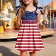 thumbnail image 2 of CAUYDY 2T 3T 4T Toddler Baby Girls' Independence Day Patriotic Dresses 5T 6T 7T Short Sleeve American Flag Star Stripe Print A Line Sundress (Sizes 4-5 Years,Watermelon Red), 2 of 6