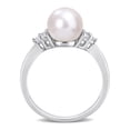 thumbnail image 4 of Everly Women's Cultured Pearl and Topaz Sterling Silver Ring, 4 of 7