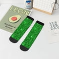 thumbnail image 7 of Fuzoiu Green Glitter Print Adult Socks, Crew Moisture-wicking Socks, Unisex Cushion Crew Socks,Casual Sports Ankle Socks, 7 of 7