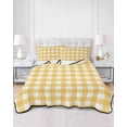thumbnail image 3 of Plaid Yellle, Full Size Down Alternative Comforter, Lightweight Comforter Quilt Bedding Set with Pillow Shams Rural Abstract Geometric Lattice All Seasons Bed Comforter Duvet Insert 78"x90", 3 of 7