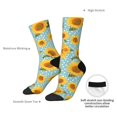 thumbnail image 4 of Cauagu White Polka Dot Sunflower Print Crew Socks for Women and Men,Adult Athletic Running Socks 1-Pair Sports Socks Work Gear Socks with Moisture Wicking, 4 of 6