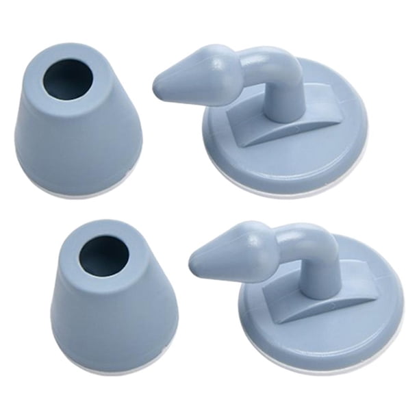 2 pares tapón de puerta sin taladro montado en la pared bloque de gris Sunnimix Tapón de puerta de silicona