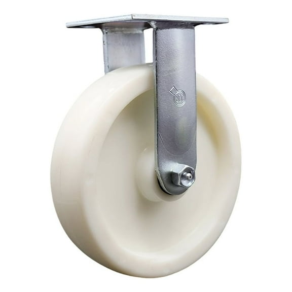 8 Inch Stainless Steel Nylon Wheel Rigid Caster with Roller Bearing SCC