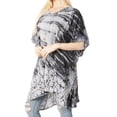 thumbnail image 3 of Sakkas Marcy Women's Caftan Top Tunic Dress V neck Loose Summer Boho Swing Coverup - 1036-Blue - Plus Size, 3 of 5