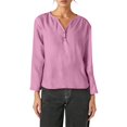 thumbnail image 1 of Casual Solid Long Sleeve V Neck T Shirt, 1 of 5