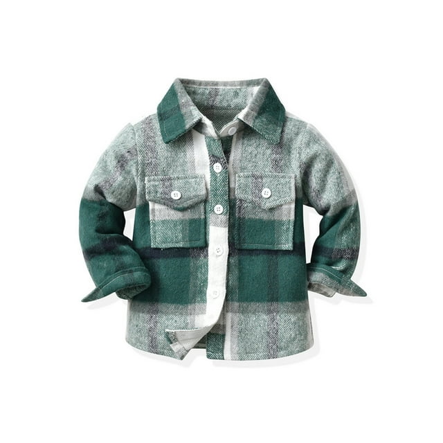 Avamo Garçon Décontracté avec Poches Veste d'Hiver Boutonnée Verte 150cm