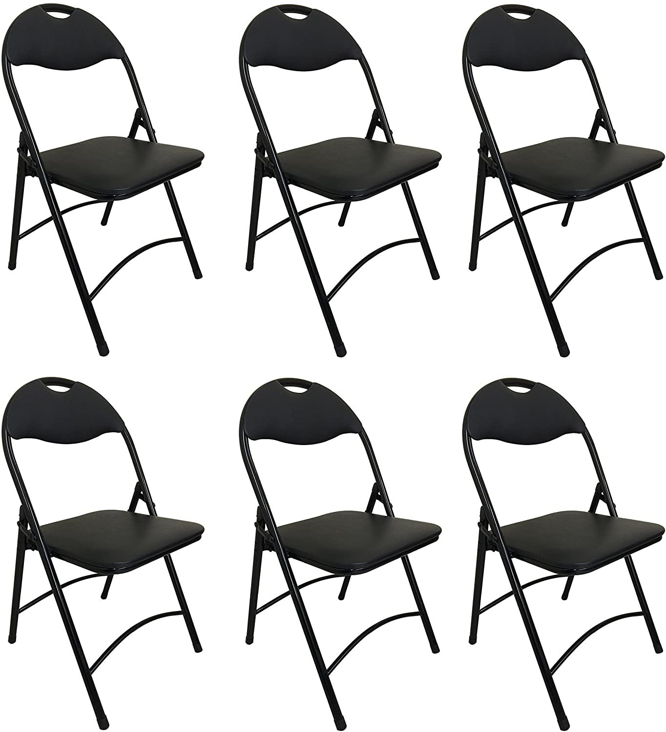 Color : Black Metal Folding Chairs with Padded Seats Metal Folding Chairs Party Chair