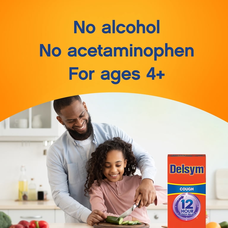 Delsym Adult 12 hour Cough Relief Medicine, Powerful Cough Relief