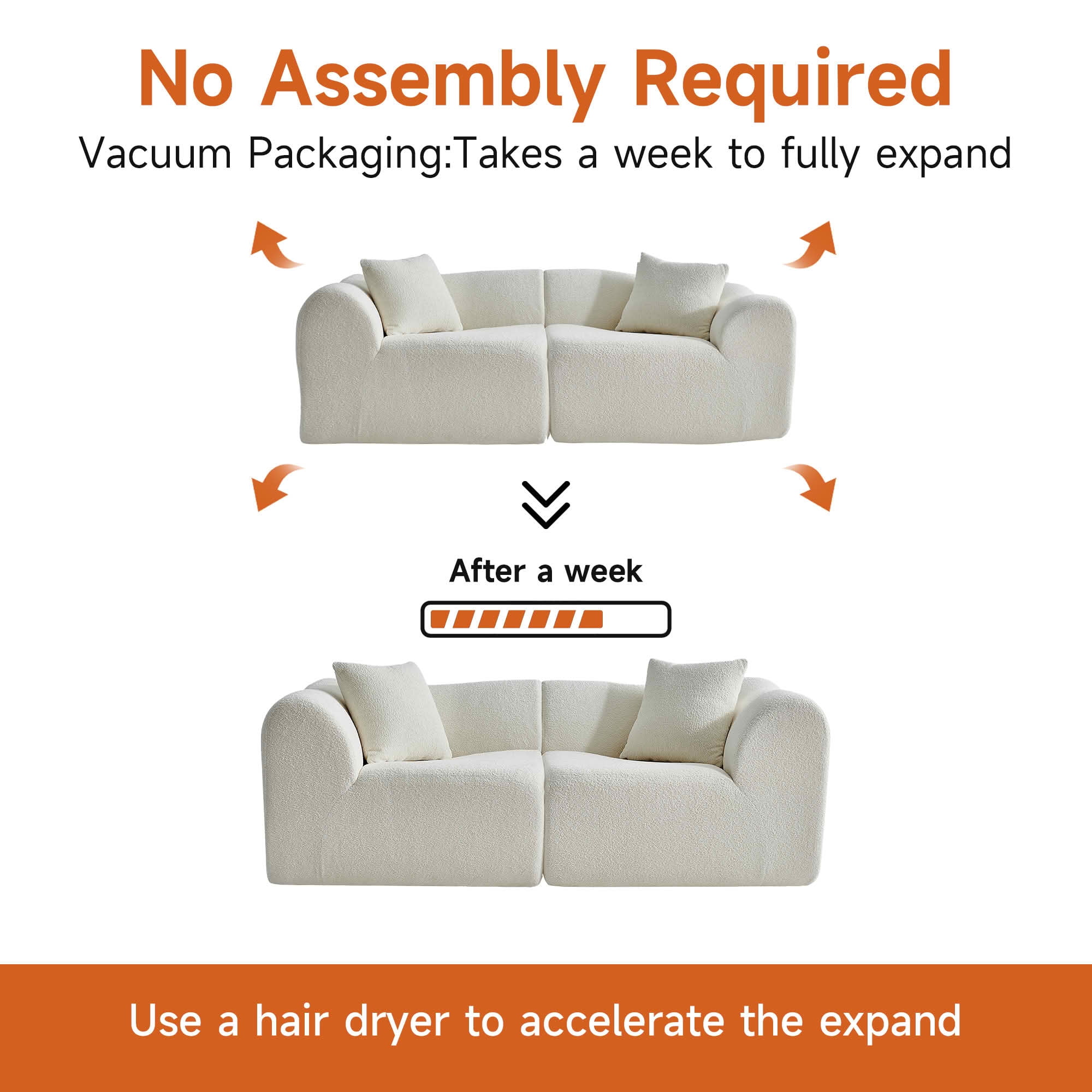 MAYEERTY Modern Velvet Loveseat Sofa with Throw Pillows Compact Space-Saving Couch