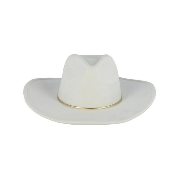 David & Young Faux Suede Fedora Hat with Gold Hatband (Women)