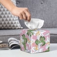 thumbnail image 6 of Gukieu Lilies Flowers Print Leather Tissue Box, PVC Waterproof Velcro Opening and Closing Square Tissue Box Holder, Suitable for Home and Office Decoration, 6 of 7