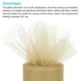 thumbnail image 3 of Unique Bargains 6' Wide 25 Yards Glitter Tulle Ribbon Netting Fabric for Tutu Skirt Christmas Wedding Champagne Gold, 3 of 5