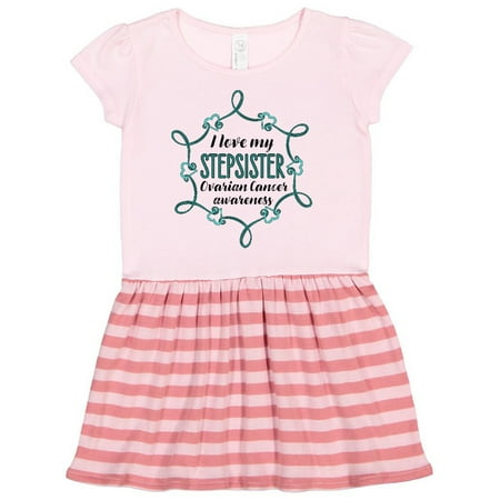 

Inktastic I Love My Stepsister Ovarian Cancer Awareness Gift Toddler Girl Dress
