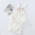 thumbnail image 2 of Gibobby Toddler Boys Girls Kids Hooded Bathrobe,Soft Flannel Loungewear Robe with Adjustable Tie,Cartoon Print,for Toddlers to Kids 18 Month 2T 3T 4T 5T 6T Little Kids Pajamas,White,Size 5-6T, 2 of 5