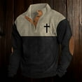 thumbnail image 1 of Chandail en Molleton Sans Capuche pour Hommes, chandail-Over pour Extérieur, Manches Longues, Col Rond, Doublé Doux, Thermique, pour Printemps Automne Hiver, Confort, 1 of 3