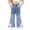 B Blue, variant on NAISIBABY Girls Cute Jeans, Flare Leg with Pockets Elastic Waist Kids Casual Fashion Denim Pants Blue Size 8
