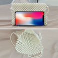 thumbnail image 5 of Cartera de perlas blancas Bolso de hombro para mujer Bolso de perlas con perlas Bolso de perlas con esquinas diagonales Bolso de perlas para bodas, 5 of 5