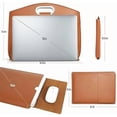 thumbnail image 3 of Waterproof Leather 14-16In 2PCS Laptop Bag, 2PCS Women's Laptop Tote Bag Set, for Laptop and iPad Cases, 3 of 8