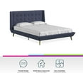 thumbnail image 3 of AENKYO Upholstered Bed with Low Profile Platform Frame, Full, Blue Linen, 3 of 11