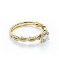 thumbnail image 3 of JeenMata Halo Setting - 0.35 TCW Princess Cut Diamond - Semi Pave Infinity Engagement Ring in 18K Yellow Gold over Silver, 3 of 6