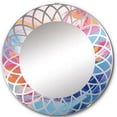 thumbnail image 2 of Designart "Flowing Colors Pink and Blue Rhythm II" Abstract Round Wall Mirror - Abstract Oval Mirror, 2 of 4