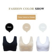 3pcs/Set Women Sexy Genie Bra with Pads Seamless Push up Bra Plus Size XXXXL Underwear Wireless Bra Black/White/Nude